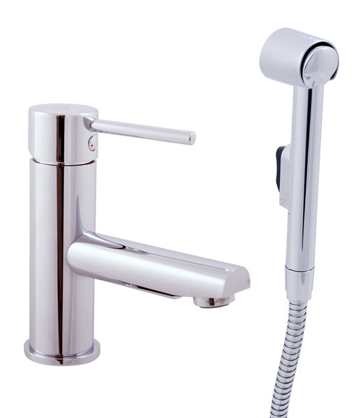 Basin lever mixer with hand shower
