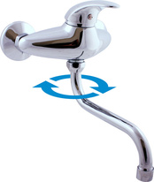 Sink lever mixer wall-mounted