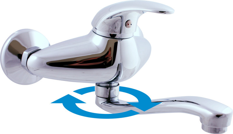 Sink lever mixer wall-mounted