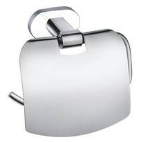 Paper holder with cover chrome/white Bathroom accessory YUKON
