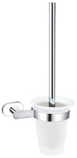 Toilet brush and holder chrome/white 