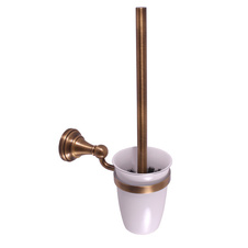 Toilet brush and holder ceramic, bronze 