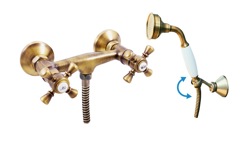 Shower mixer MORAVA RETRO bronze