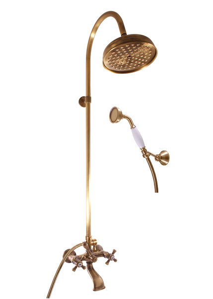 Bath mixer with shower column MORAVA RETRO bronze