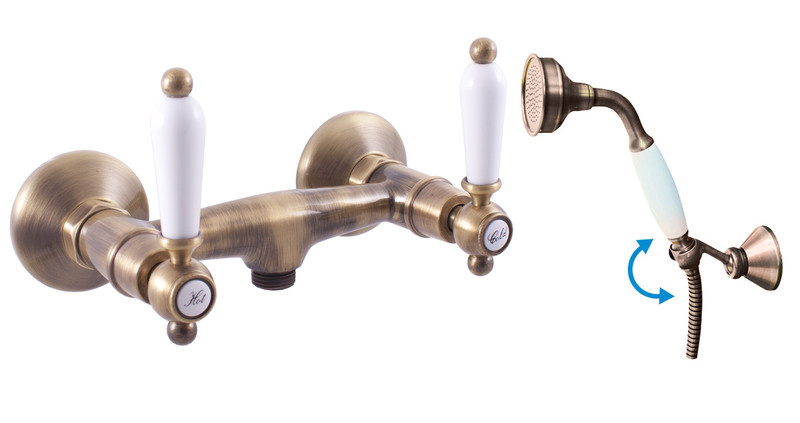 Shower mixer MORAVA RETRO bronze