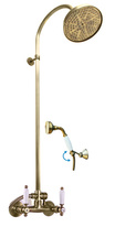 Shower mixer with shower column MORAVA RETRO bronze