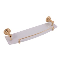 Glass shelf  500 mm gold Bathroom accessory MORAVA RETRO