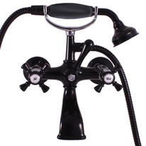 Bath mixer wall-mounted MORAVA RETRO BLACK/CHROME