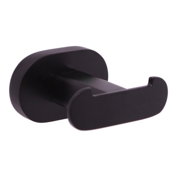 Double robe hook black matt Bathroom accessory YUKON