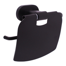 Paper holder with cover black matt 
