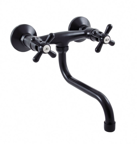 Basin/sink lever mixer, black matt MORAVA RETRO BLACK MATT