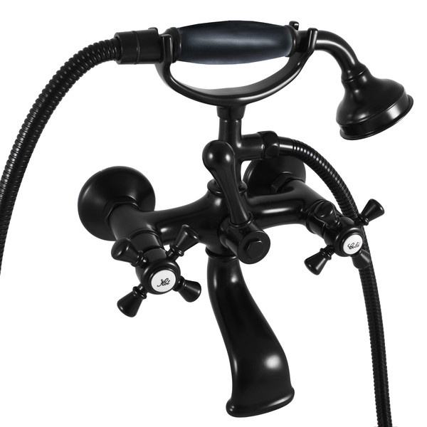 Bath mixer wall-mounted MORAVA RETRO BLACK MATT