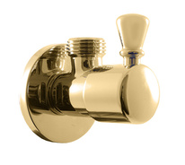 Angle valve with ceramic headwork 1/2''-1/2'' Gold