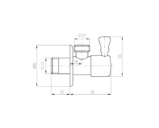 Angle valve with ceramic headwork 1/2''-1/2'' Gold