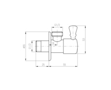 Angle valve with ceramic headwork 1/2''-1/2'' Gold