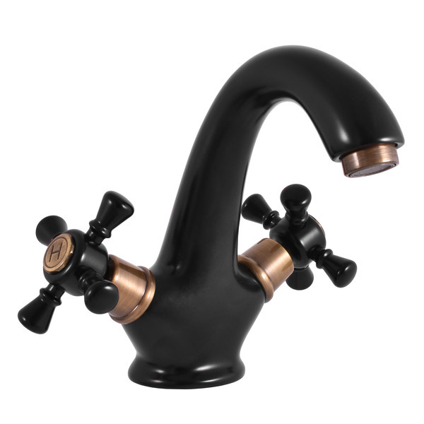 Basin mixer tap MORAVA RETRO BLACK MATT/BRONZE