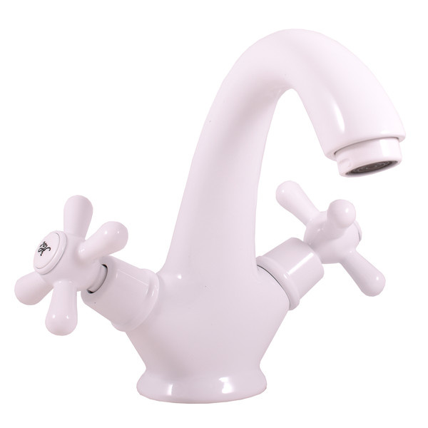 Basin mixer tap MORAVA RETRO GLOSSY WHITE