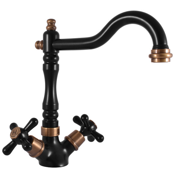 Sink mixer tap MORAVA RETRO BLACK MATT/BRONZE