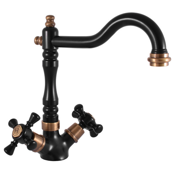 Sink mixer tap MORAVA RETRO BLACK MATT/BRONZE