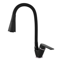 COLORADO Sink lever mixer with flexible spout BLACK MATT/CHROME