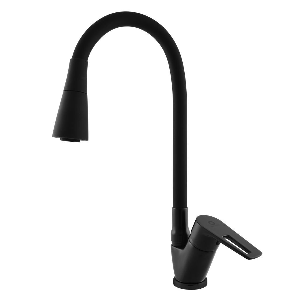 Sink lever mixer with flexible spout COLORADO BLACK MATT