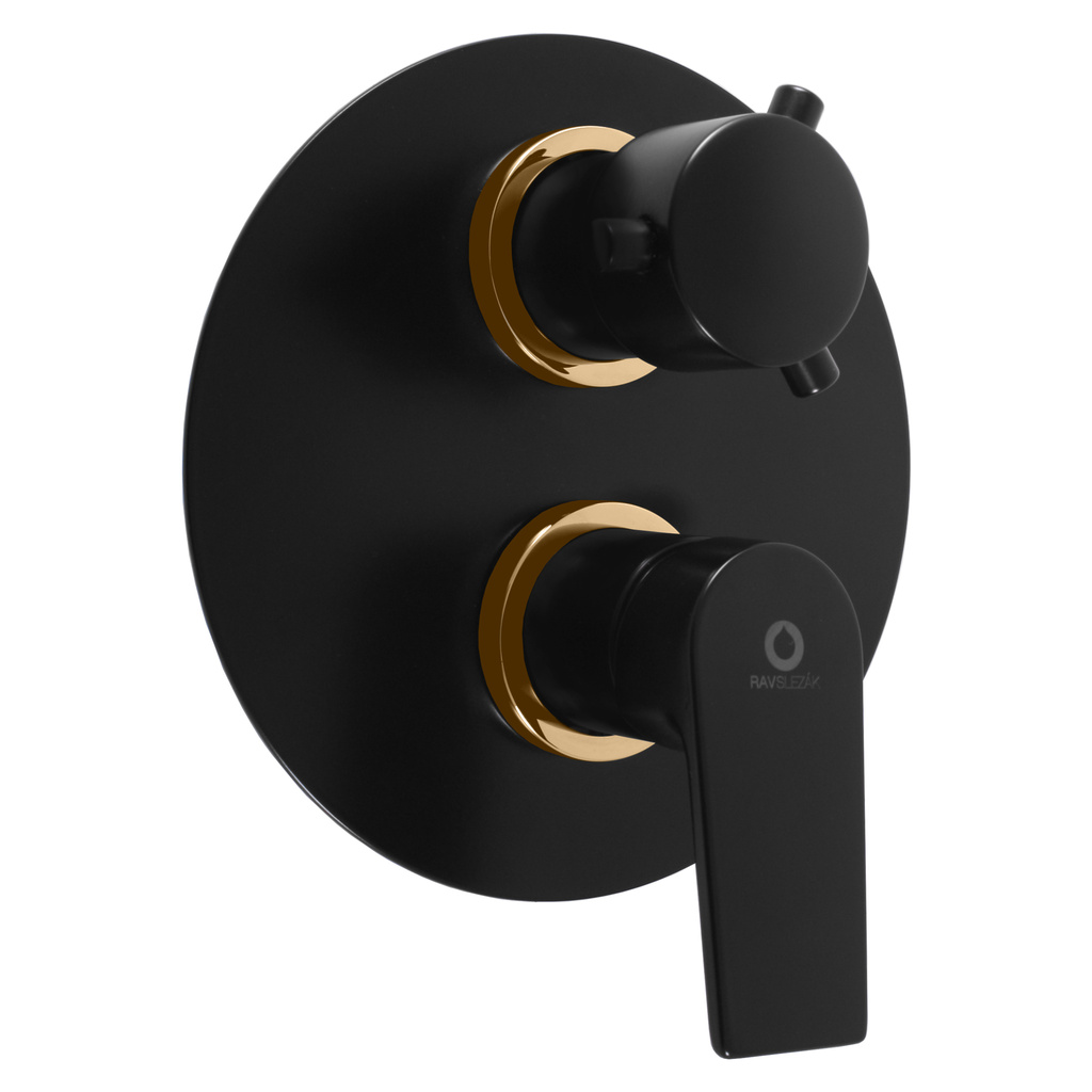 Shower faucet with ceramic switch COLORADO BLACK MATT/GOLD