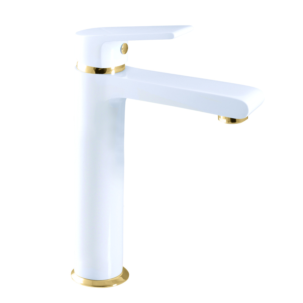 Basin lever mixer COLORADO GLOSSY WHITE/GOLD