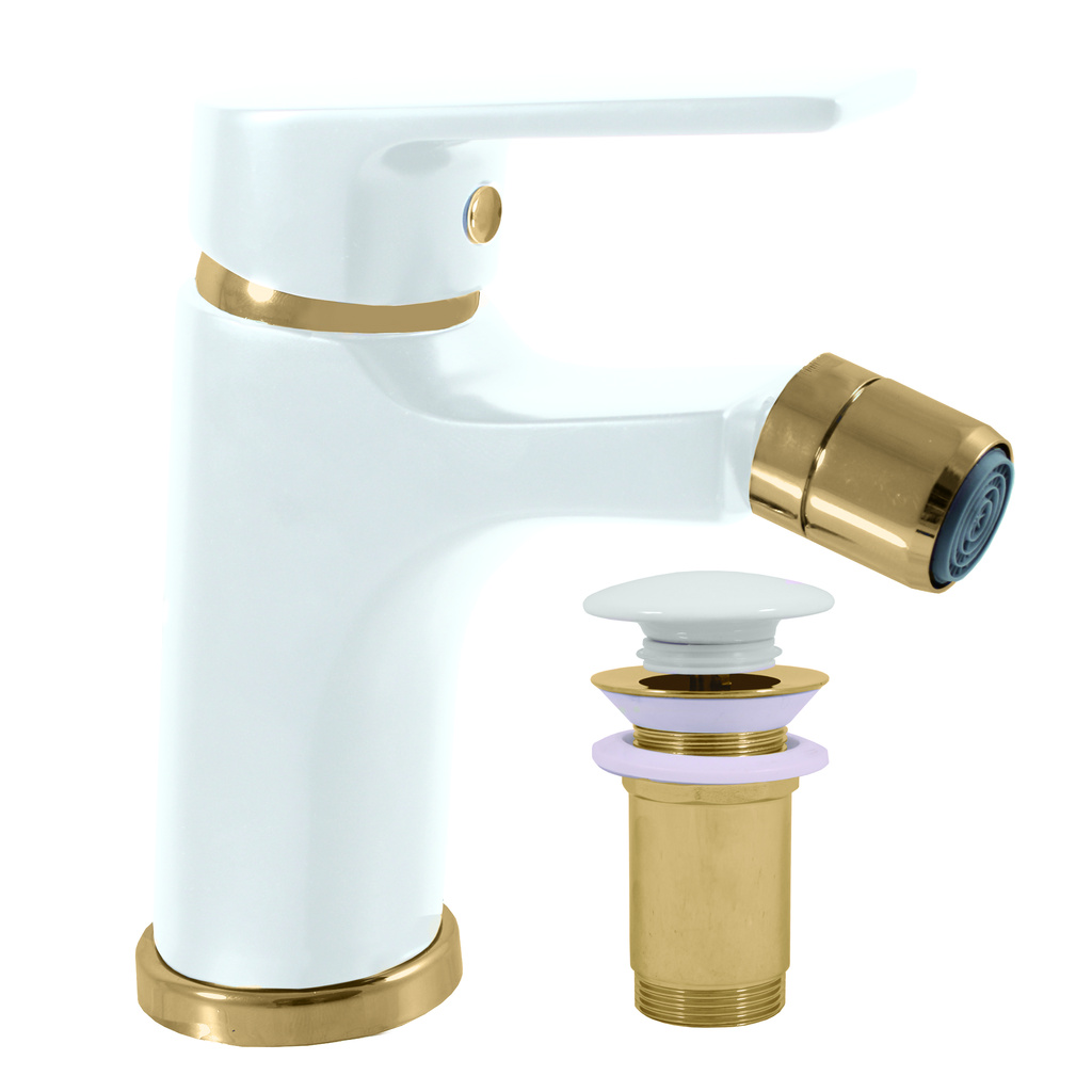 Bidet faucet COLORADO GLOSSY WHITE/GOLD