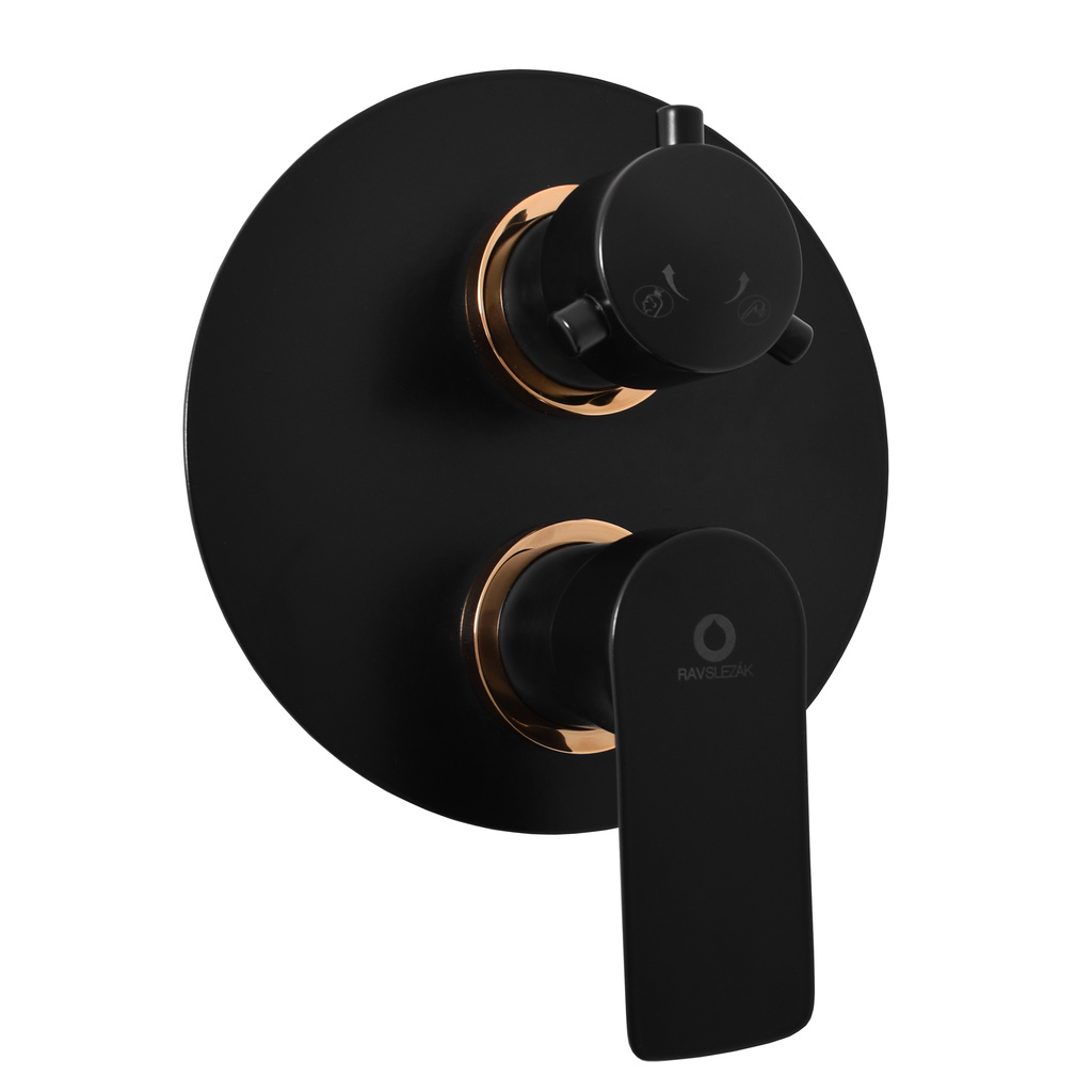 Built-in bath/shower lever mixer VLTAVA BLACK MATT/GOLD