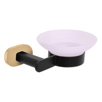 Soap dish black matt/gold Bathroom accessory YUKON