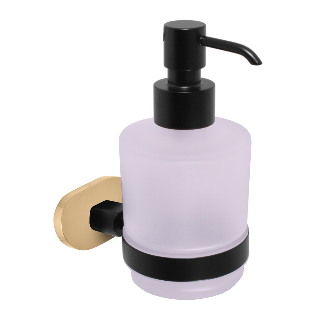 Soap dispenser black matt/gold Bathroom accessory YUKON