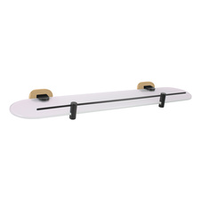 Glass shelf 500 mm black matt/gold  