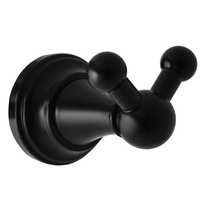 Double robe hook black matt Bathroom accessory MORAVA RETRO