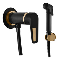 Built-in bidet lever mixer with shower COLORADO BLACK MATT/GOLD