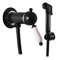 Built-in bidet lever mixer with shower LABE BLACK MATT/CHROME