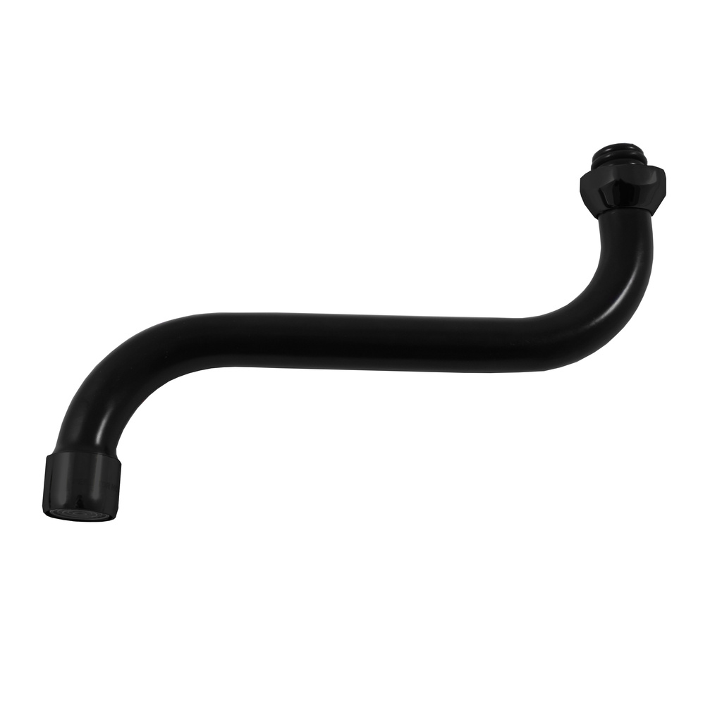 Round spout black matt 18 mm