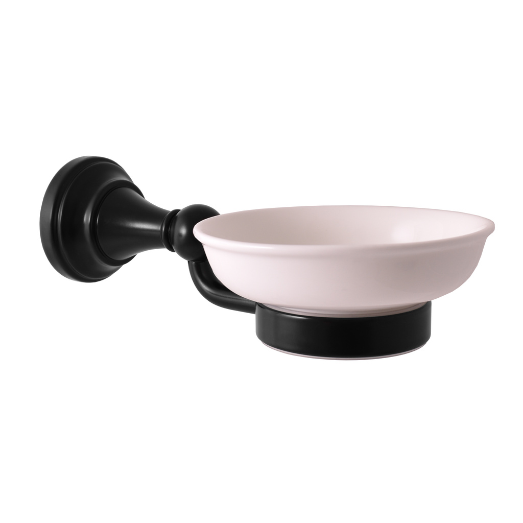 Ceramic soap dish black matt Bathroom accessory MORAVA RETRO