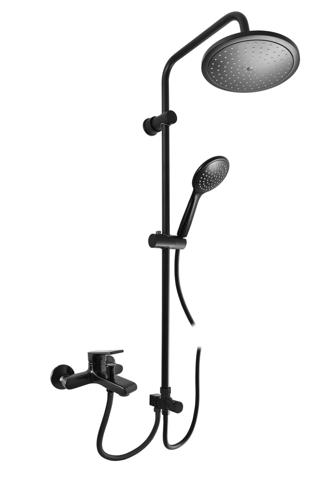 Single lever bath mixer with column shower set COLORADO BLACK MATT
