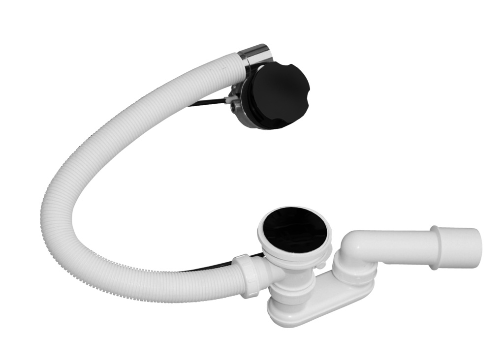 Bathtub waste set with overflow BLACK MATT