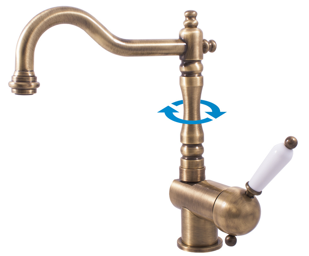 Basin/sink lever mixer for low presure water heater BRONZE