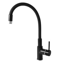 SEINA Sink lever mixer with flexible spout BLACK MATT/CHROME