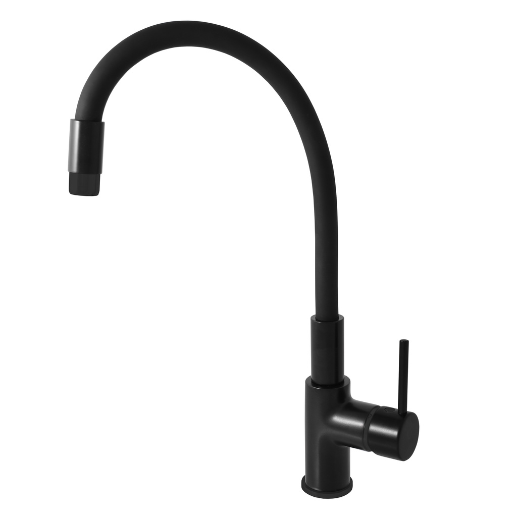 SEINA Sink lever mixer with flexible spout BLACK MATT