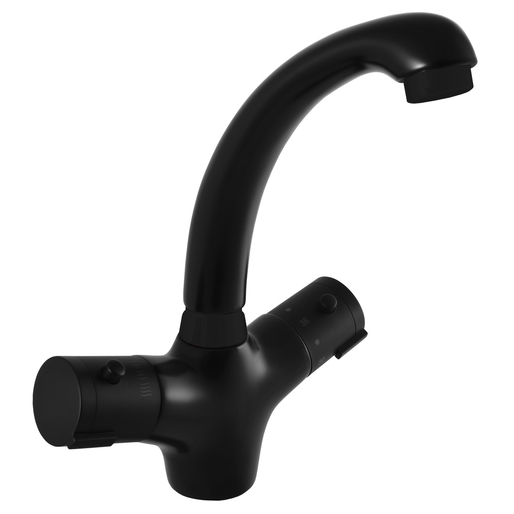 Washbasin faucet TERMOSTATIC black matt