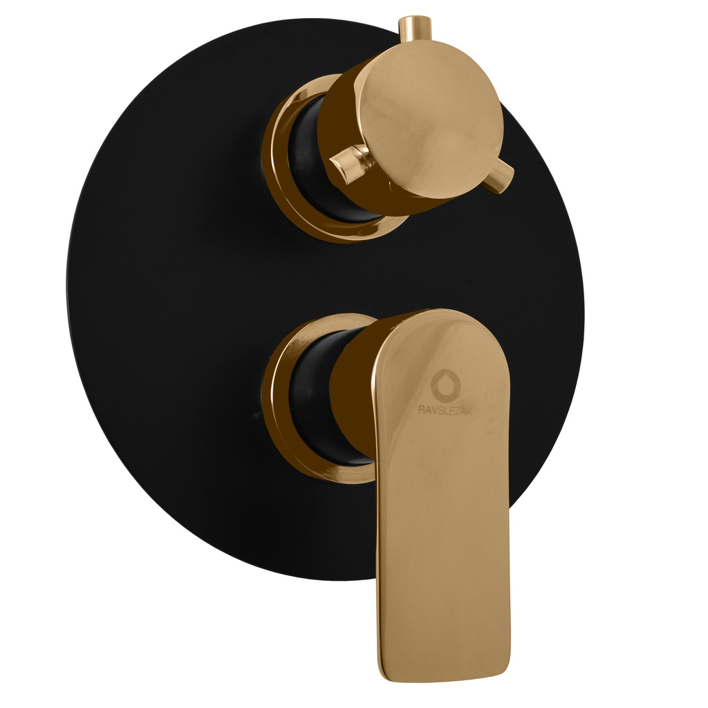 Built-in bath/shower lever mixer VLTAVA BLACK MATT/GOLD