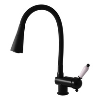 Sink lever mixer with flexible spout LABE BLACK MATT 