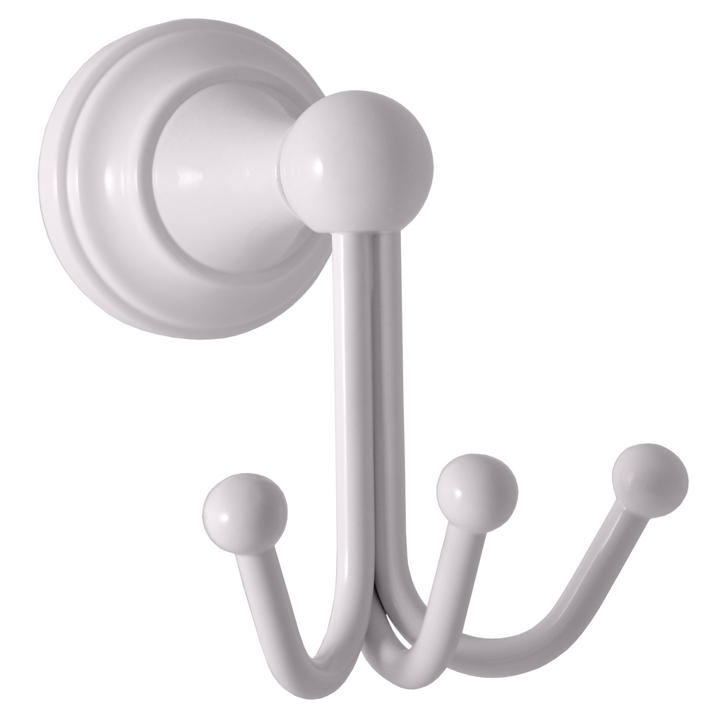 Triple robe hook white Bathroom accessory MORAVA RETRO