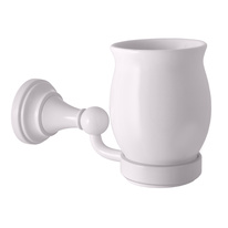 Toothbrush holder ceramic, white Bathroom accessory MORAVA RETRO