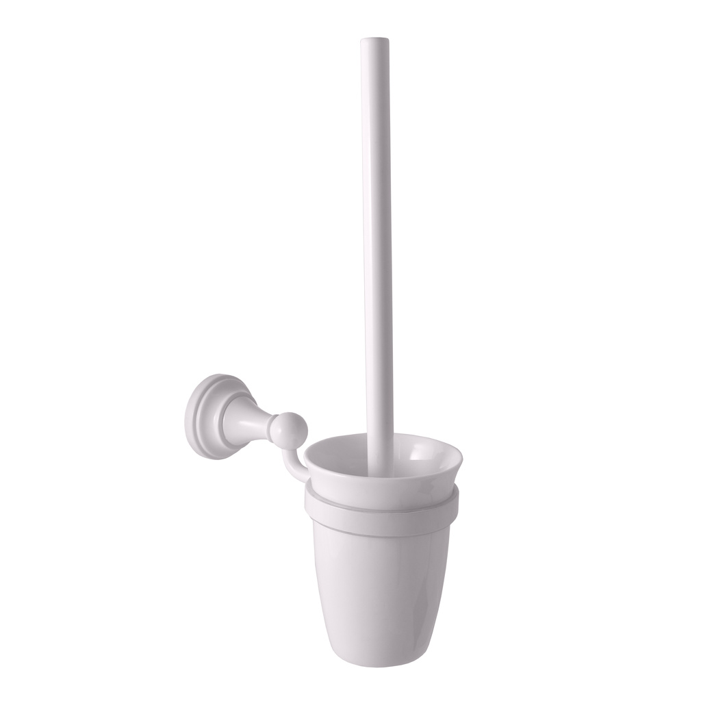 Toilet brush and holder ceramic, white Bathroom accessory MORAVA RETRO