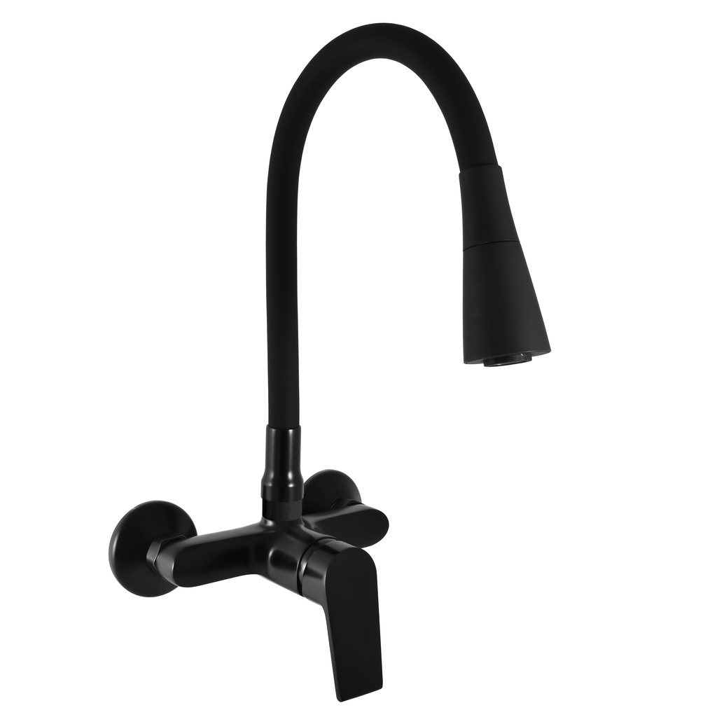 Sink lever mixer with flexible spout COLORADO BLACK MATT