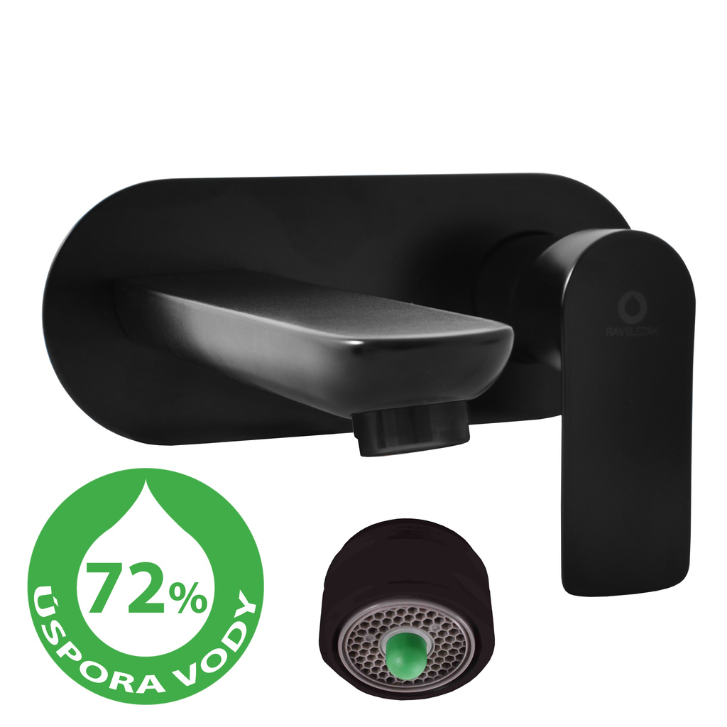 Water-saving built-in basin lever mixer VLTAVA ECO BLACK MATT